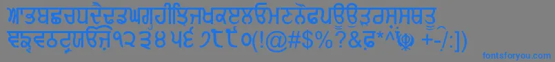 GurmukhiNormal Font – Blue Fonts on Gray Background