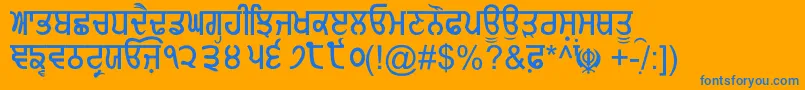 GurmukhiNormal Font – Blue Fonts on Orange Background