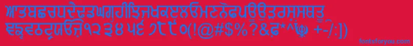 GurmukhiNormal Font – Blue Fonts on Red Background