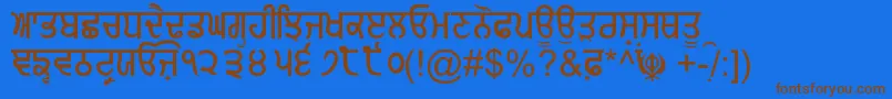 GurmukhiNormal Font – Brown Fonts on Blue Background