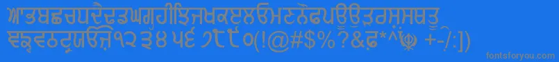 GurmukhiNormal Font – Gray Fonts on Blue Background