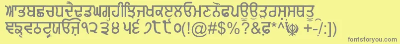 GurmukhiNormal Font – Gray Fonts on Yellow Background