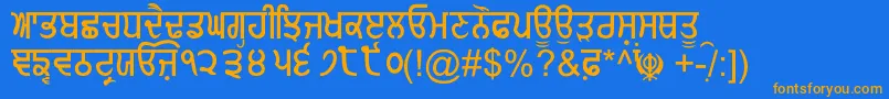 GurmukhiNormal Font – Orange Fonts on Blue Background