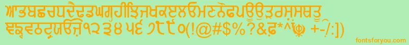 GurmukhiNormal Font – Orange Fonts on Green Background