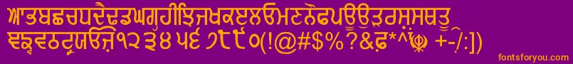 GurmukhiNormal Font – Orange Fonts on Purple Background