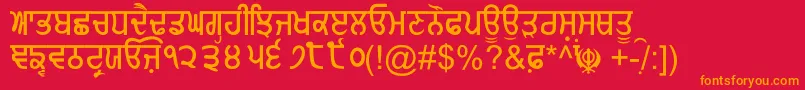GurmukhiNormal Font – Orange Fonts on Red Background