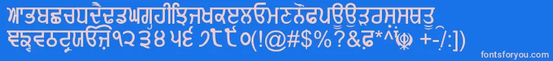 GurmukhiNormal Font – Pink Fonts on Blue Background