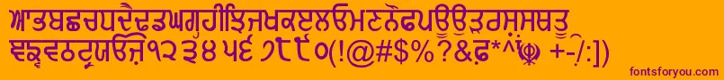 GurmukhiNormal Font – Purple Fonts on Orange Background