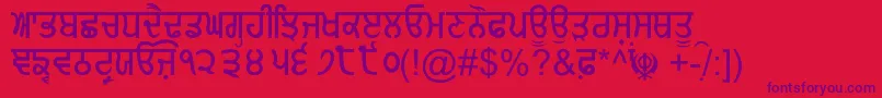 GurmukhiNormal Font – Purple Fonts on Red Background