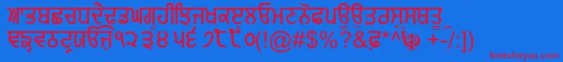 GurmukhiNormal Font – Red Fonts on Blue Background