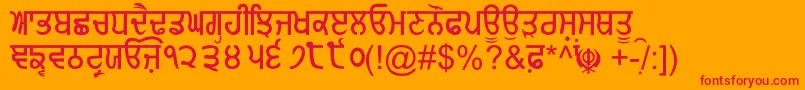 GurmukhiNormal Font – Red Fonts on Orange Background