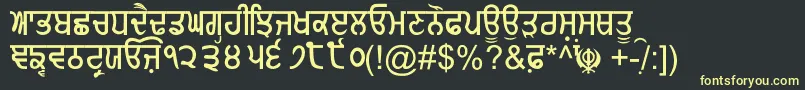GurmukhiNormal Font – Yellow Fonts on Black Background