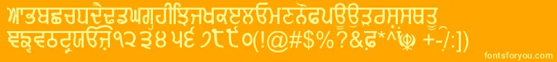GurmukhiNormal Font – Yellow Fonts on Orange Background
