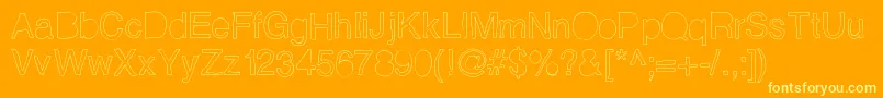 Helveticamazing-Schriftart – Gelbe Schriften auf orangefarbenem Hintergrund