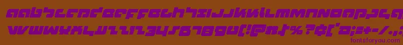Fonte Boomstickital – fontes roxas em um fundo marrom