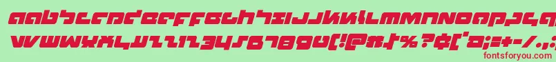 フォントBoomstickital – 赤い文字の緑の背景