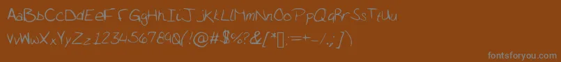 フォントAlywriting – 茶色の背景に灰色の文字