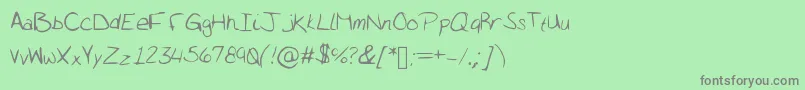 フォントAlywriting – 緑の背景に灰色の文字