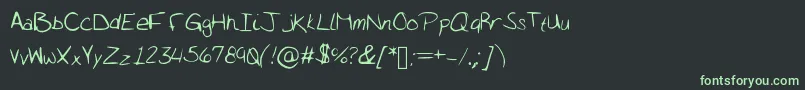 フォントAlywriting – 黒い背景に緑の文字
