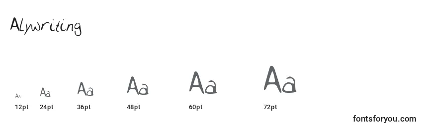 Размеры шрифта Alywriting