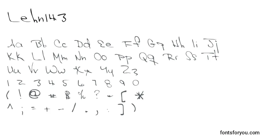 Czcionka Lehn143 – alfabet, cyfry, specjalne znaki