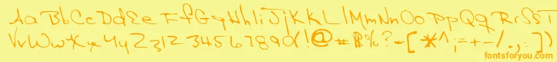 Lehn143 Font – Orange Fonts on Yellow Background