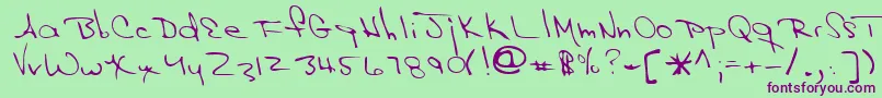 Lehn143 Font – Purple Fonts on Green Background