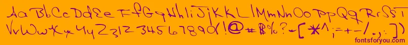 Lehn143 Font – Purple Fonts on Orange Background