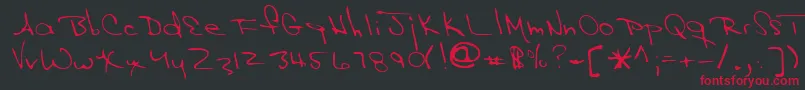 Lehn143 Font – Red Fonts on Black Background