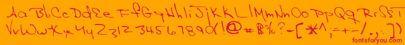 Lehn143 Font – Red Fonts on Orange Background