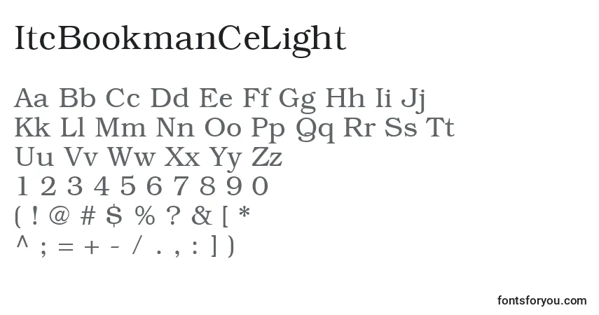 A fonte ItcBookmanCeLight – alfabeto, números, caracteres especiais