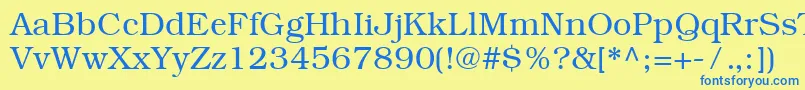 ItcBookmanCeLight Font – Blue Fonts on Yellow Background