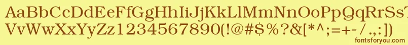 ItcBookmanCeLight Font – Brown Fonts on Yellow Background