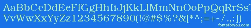 ItcBookmanCeLight Font – Green Fonts on Blue Background