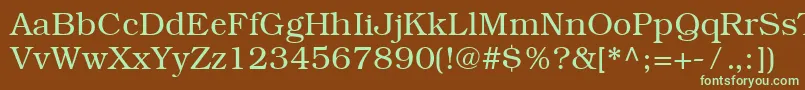 ItcBookmanCeLight-fontti – vihreät fontit ruskealla taustalla