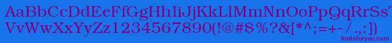 ItcBookmanCeLight Font – Purple Fonts on Blue Background