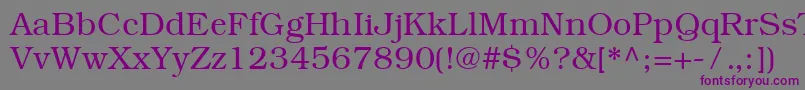 Czcionka ItcBookmanCeLight – fioletowe czcionki na szarym tle