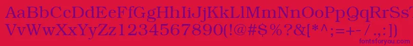 ItcBookmanCeLight Font – Purple Fonts on Red Background