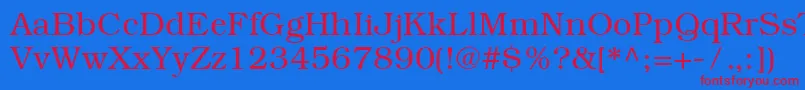 Czcionka ItcBookmanCeLight – czerwone czcionki na niebieskim tle