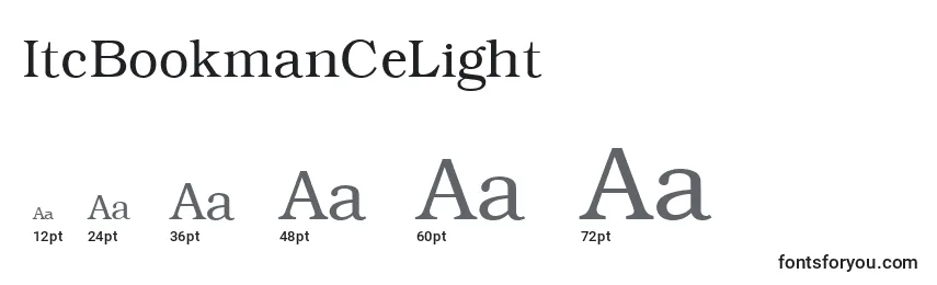 Размеры шрифта ItcBookmanCeLight