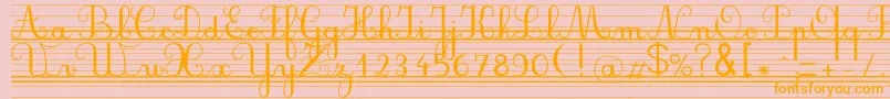 Seyesbdl-Schriftart – Orangefarbene Schriften auf rosa Hintergrund