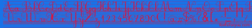 Seyesbdl Font – Red Fonts on Blue Background