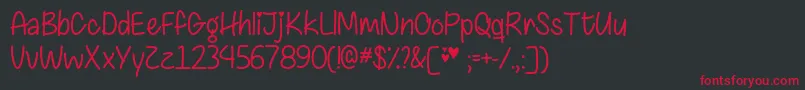 ChasingHeartsOtf Font – Red Fonts on Black Background