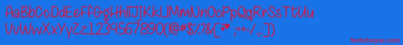 ChasingHeartsOtf Font – Red Fonts on Blue Background