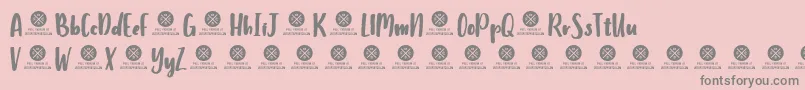 Шрифт HumbleyScriptDemo – серые шрифты на розовом фоне