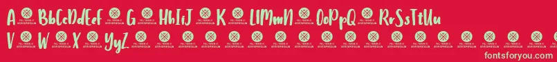 HumbleyScriptDemo Font – Green Fonts on Red Background