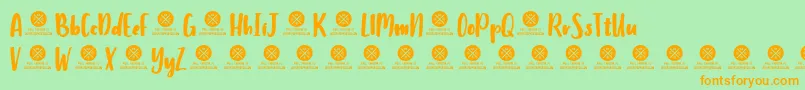 HumbleyScriptDemo Font – Orange Fonts on Green Background