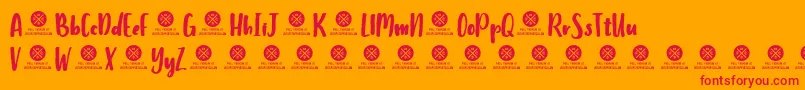 HumbleyScriptDemo Font – Red Fonts on Orange Background