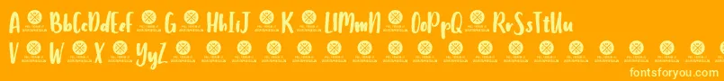 fuente HumbleyScriptDemo – Fuentes Amarillas Sobre Fondo Naranja