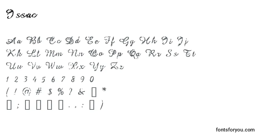 Schriftart Issac – Alphabet, Zahlen, spezielle Symbole